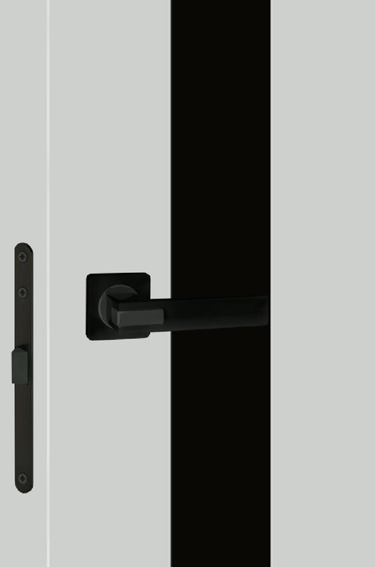 Доломит, 700х2000, LR, б/врезки замка и петель, стекло Лакобель черное, кромка ABS 2мм с 4х ст.