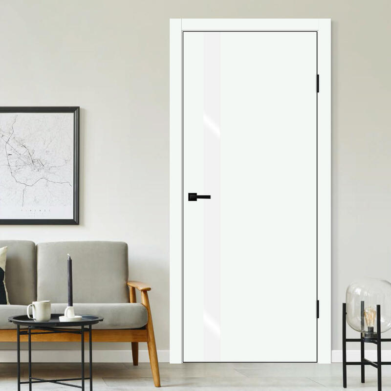 Эльбрус, 900х2000, LR, б/врезки замка и петель, стекло Лакобель белое, кромка ABS 2мм с 4х ст.