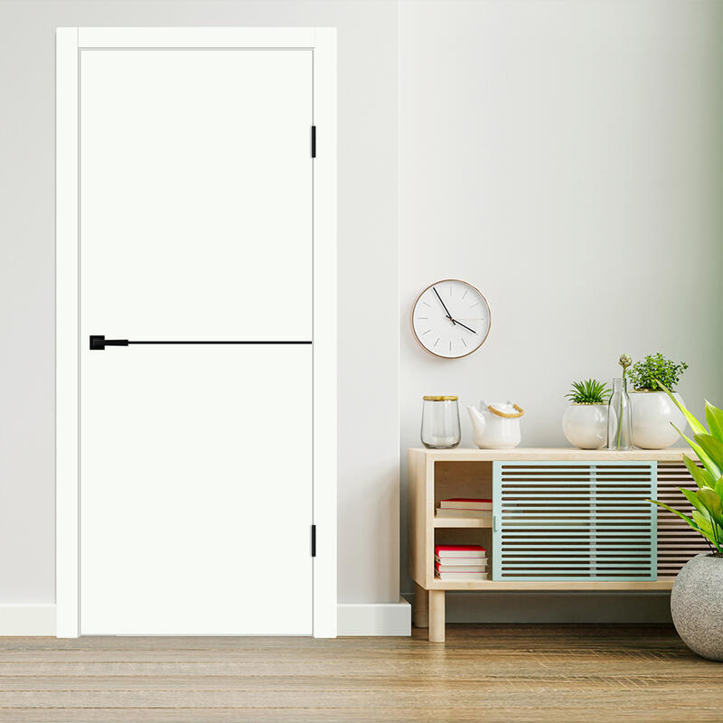 Белый Опал, 600х2000, LR, б/врезки замка и петель, кромка ABS 2мм с 4х ст., молдинг цвет черный