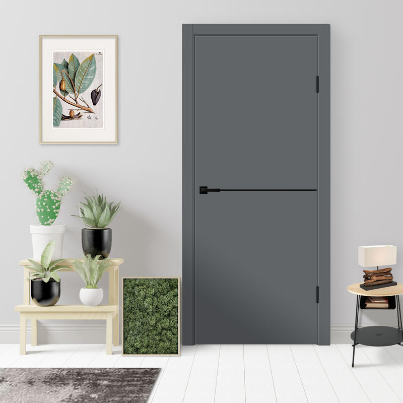 Вулкан, 900х2000, LR, б/врезки замка и петель, кромка ABS 2мм с 4х ст., молдинг цвет черный