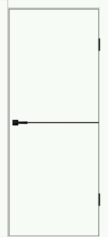 Межкомнатная дверь EMALUX TECHNO BLACK облегченное FH1 глухое Белый опал 600х2000