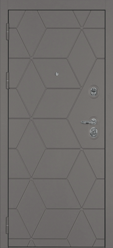 Металлическая дверь TITAN Муар серый RAL7024 860x2050