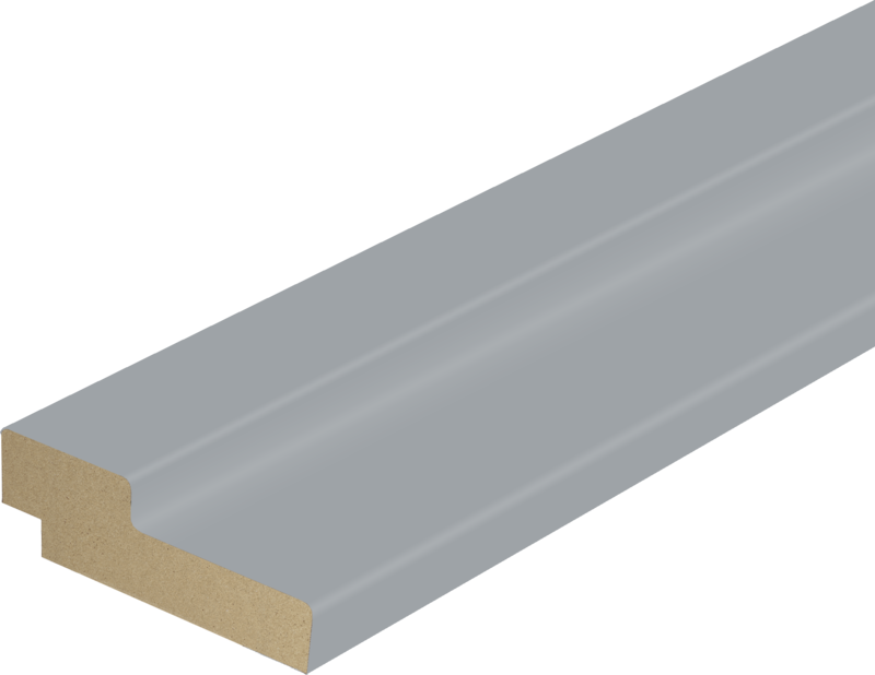 Дверная коробка ламинат 70х28 мм (для дверей с притвором) без присадки RAL 7040 серый 2 стойки и перекладина 1500мм