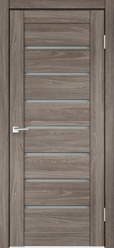 Дуб Анкор Эш,  700х2000, LR, б/врезки замка и петель, стекло Мателюкс