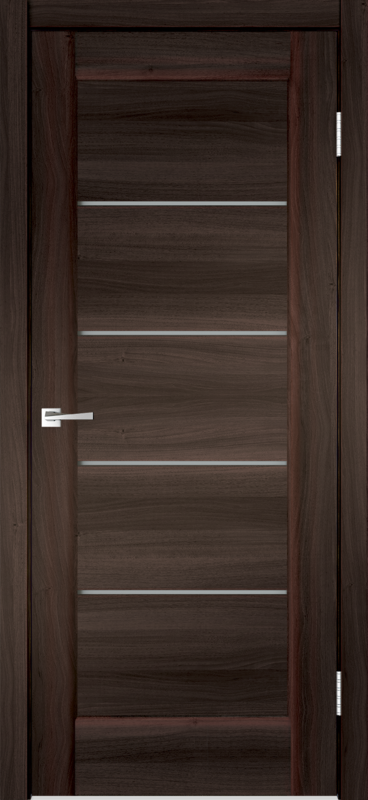 Орех Каштан, 900х2000, LR, б/врезки замка и петель, стекло Мателюкс