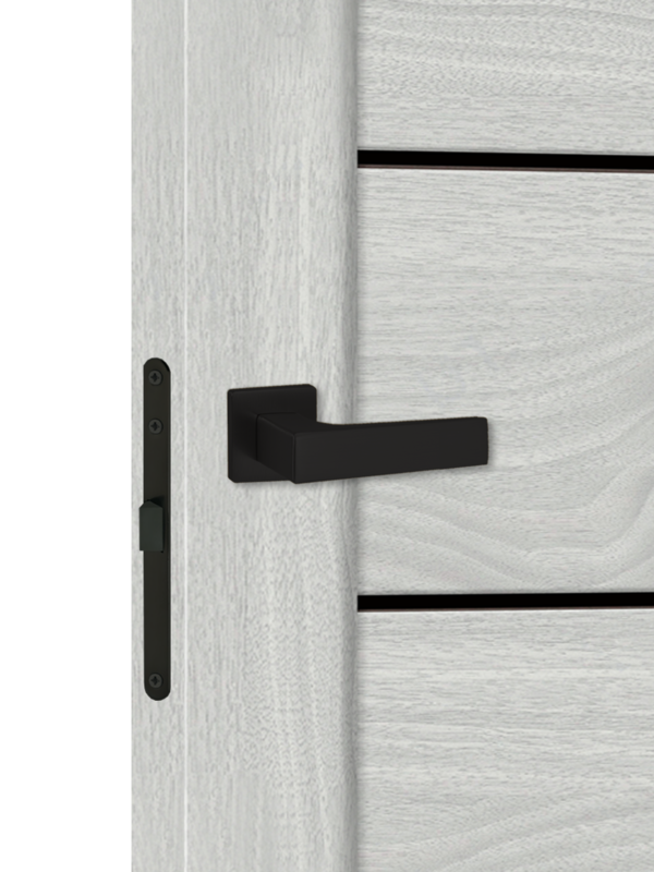 Орех американский светлый, 600х2000, LR, б/врезки замка и петель, стекло Лакобель черное