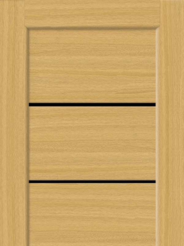 Орех американский соломенный, 600х2000, LR, б/врезки замка и петель, стекло Лакобель черное