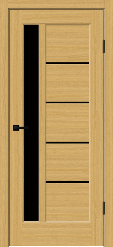 Орех американский соломенный, 700х2000, LR, б/врезки замка и петель, стекло Лакобель черное