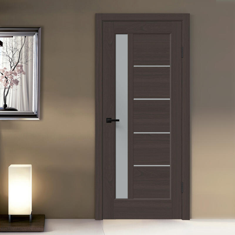 Орех американский шоколад, 600х2000, LR, б/врезки замка и петель, стекло Мателюкс