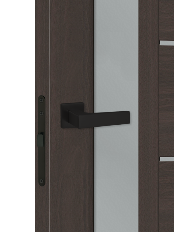 Орех американский шоколад, 600х2000, LR, б/врезки замка и петель, стекло Мателюкс