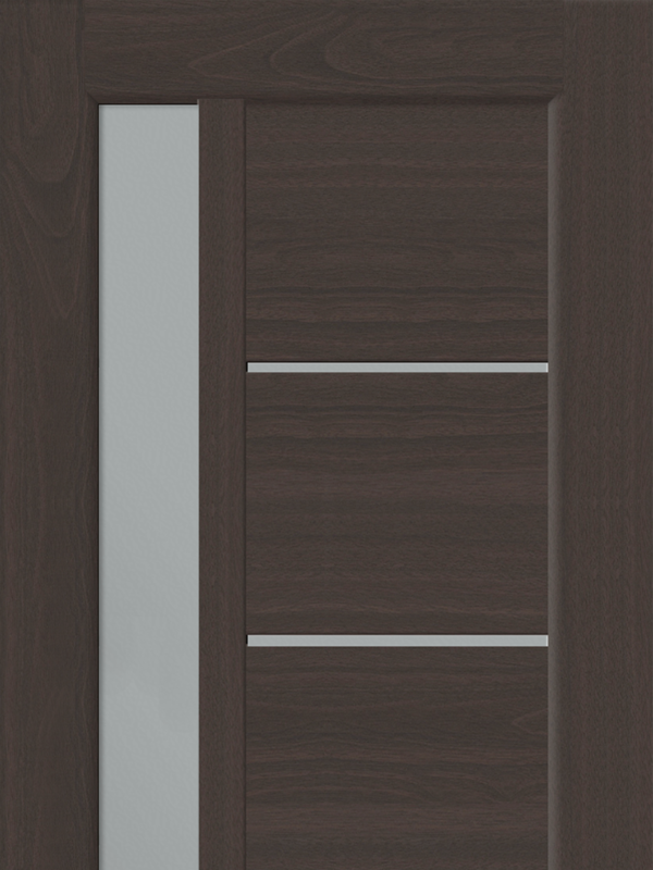 Орех американский шоколад, 600х2000, LR, б/врезки замка и петель, стекло Мателюкс