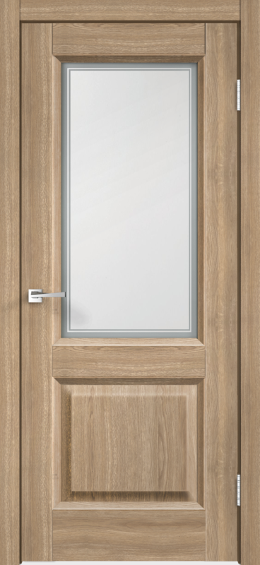 Межкомнатная дверь экошпон ALTO 6 со стеклом без притвора Дуб европейский 600х2000