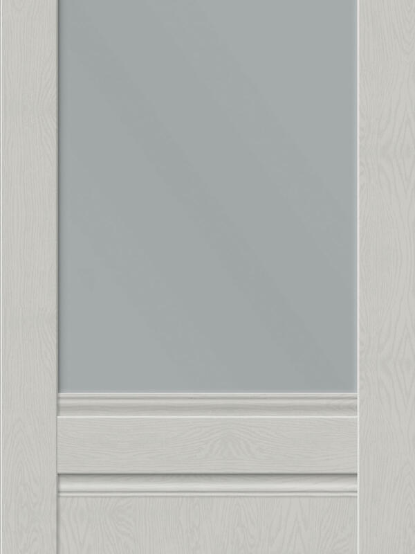 Серый текстурированный, 800х2000, LR, б/врезки замка и петель, стекло Мателюкс, прямая филенка