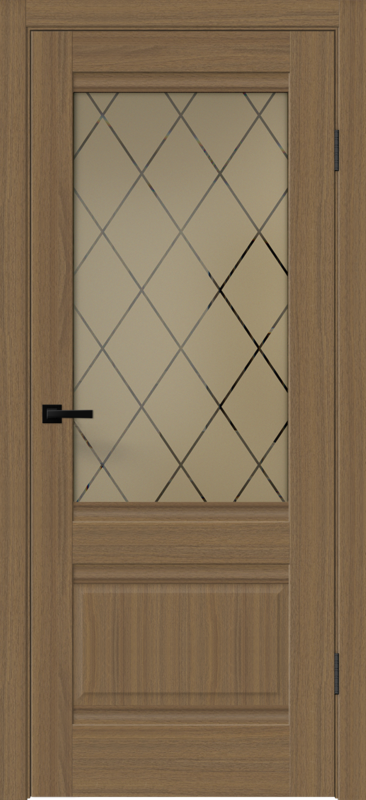 Межкомнатная дверь SOFTWOOD ALTO со стеклом 2V без притвора Орех американский мореный 600х2000