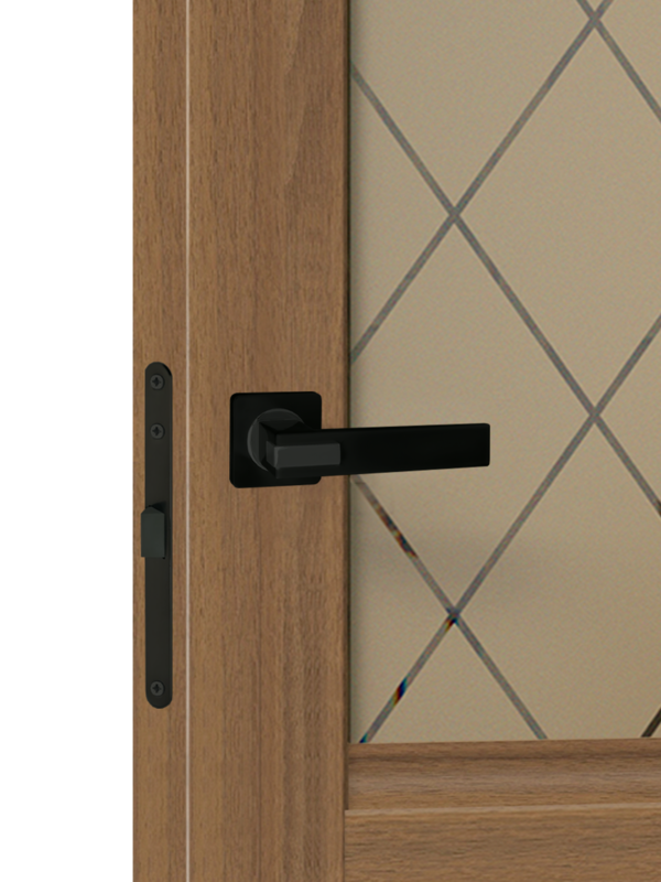 Орех американский мореный, 600х2000, LR, б/врезки замка и петель, стекло РОМБ бронза