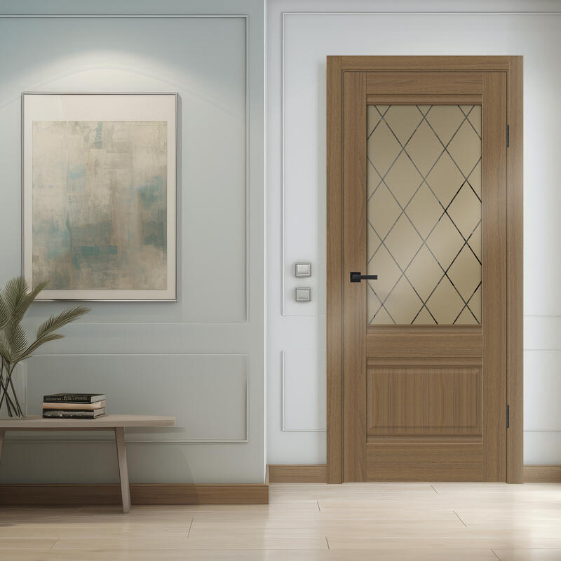 Орех американский мореный, 800х2000, LR, б/врезки замка и петель, стекло РОМБ бронза