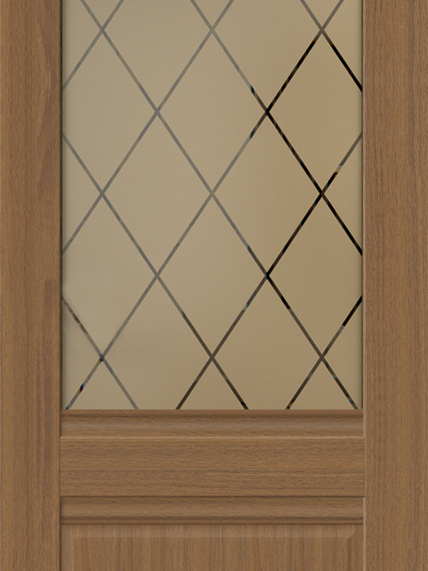 Орех американский мореный, 900х2000, LR, б/врезки замка и петель, стекло РОМБ бронза