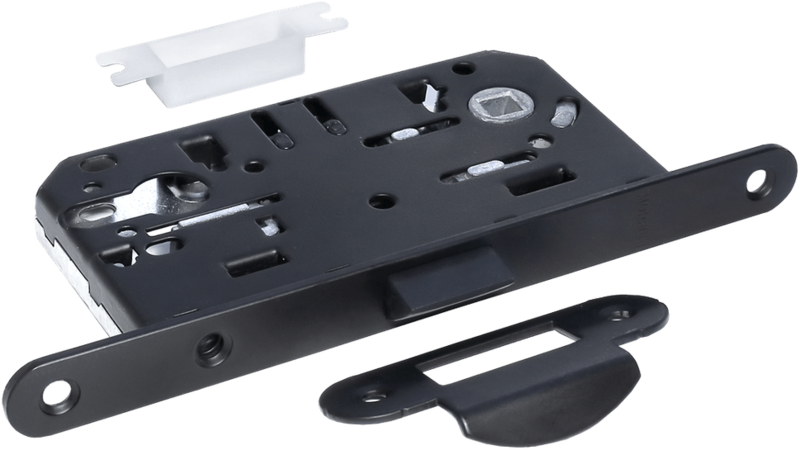 Защелка бесшумная под цилиндр 1885P с отв.планкой, MORELLI Чёрный