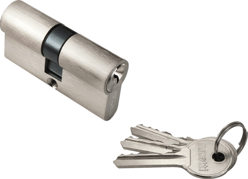 Цилиндр ключ/ключ R60C (60мм), RUCETTI Хром матовый