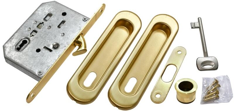 Комплект для раздвижных дверей MHS 150 WC SG, цвет-матовое золото MORELLI